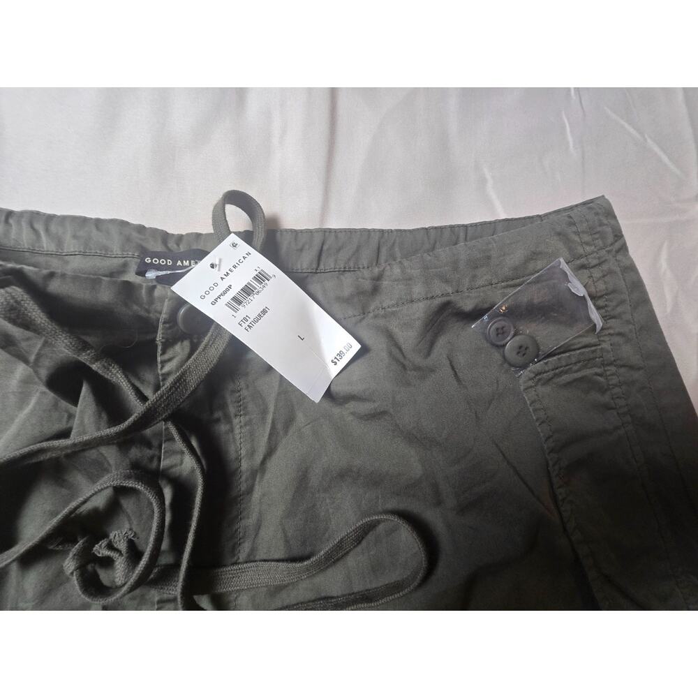 Good American Parachute Cargo Pants Drawstring Army Green (Fatigue) L NWT - Picture 10 of 10